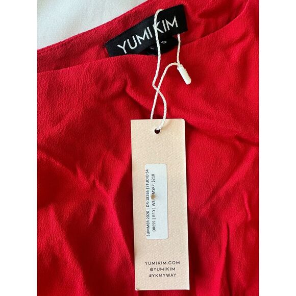 Yumi Kim Studio 54 Mini One Shoulder Draped Red Flirty Dress NWT S - Picture 2 of 9